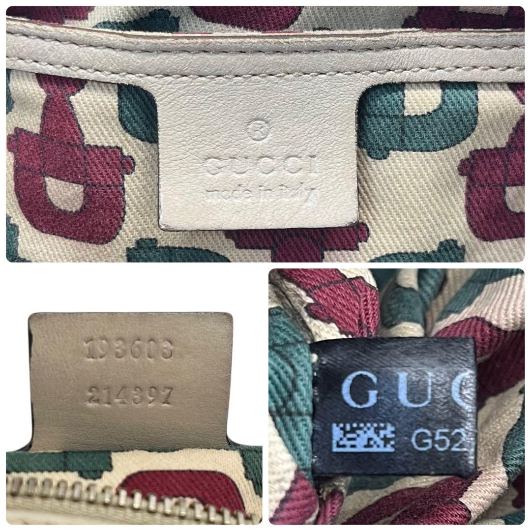 美品□グッチ ボストンバッグ グッチシマ アイボリー ハンドバッグ