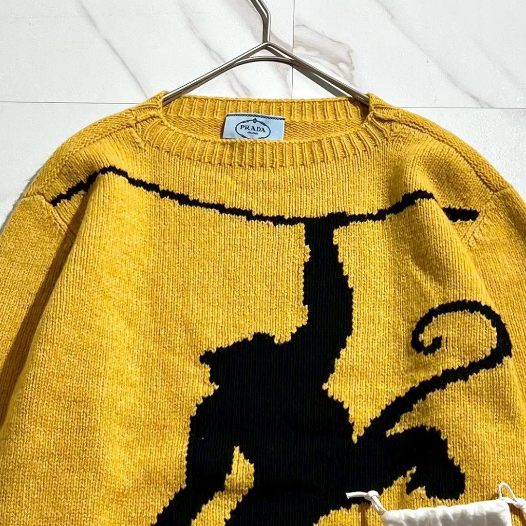 極美品！プラダ モンキー刺繍 カシミヤ混 クルーネックニット セーター