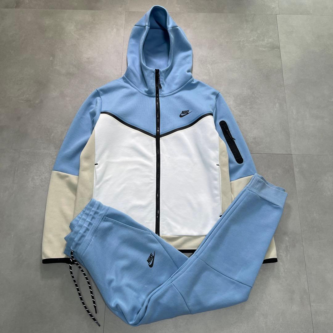 NIKE テックフリース セットアップ フードジャケット 上下セット水色 M