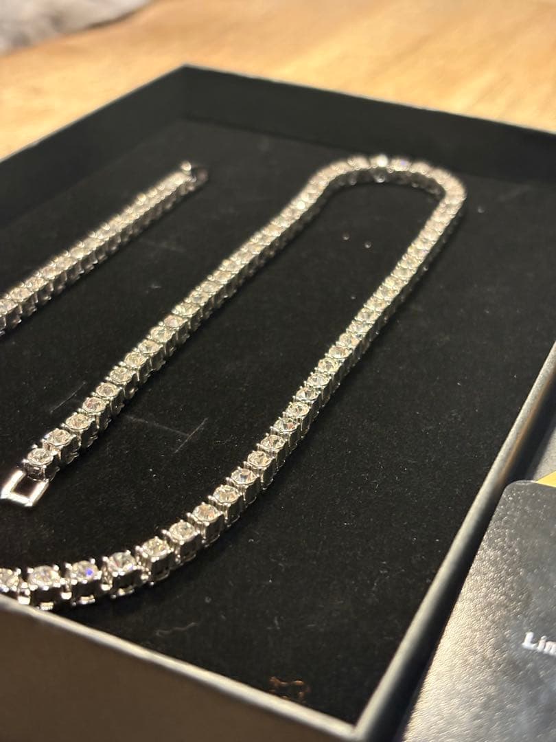 超美品】モアサナイト テニスチェーン 5mm 幅ネックレス GRA鑑定書有り