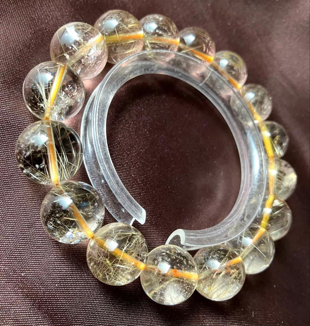 オールドヒマラヤコレクション　ガネーシュヒマール　ルチル　約14ミリ オールドヒマラヤコレクション ガネーシュヒマール ルチル 約13ミリの