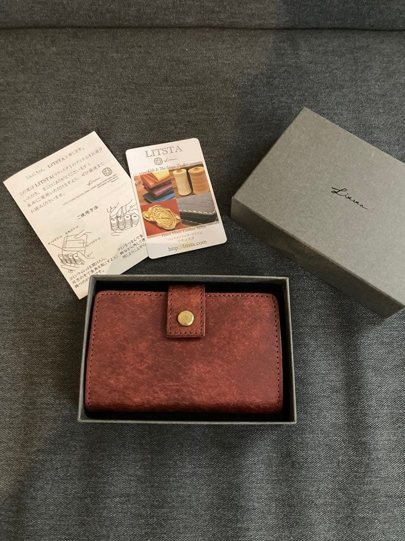 【新品未使用】LITSTAリティスタ　ウォレット　ブリックレッド プエブロ コンパクトウォレット / ブリックレッド - 革コイン