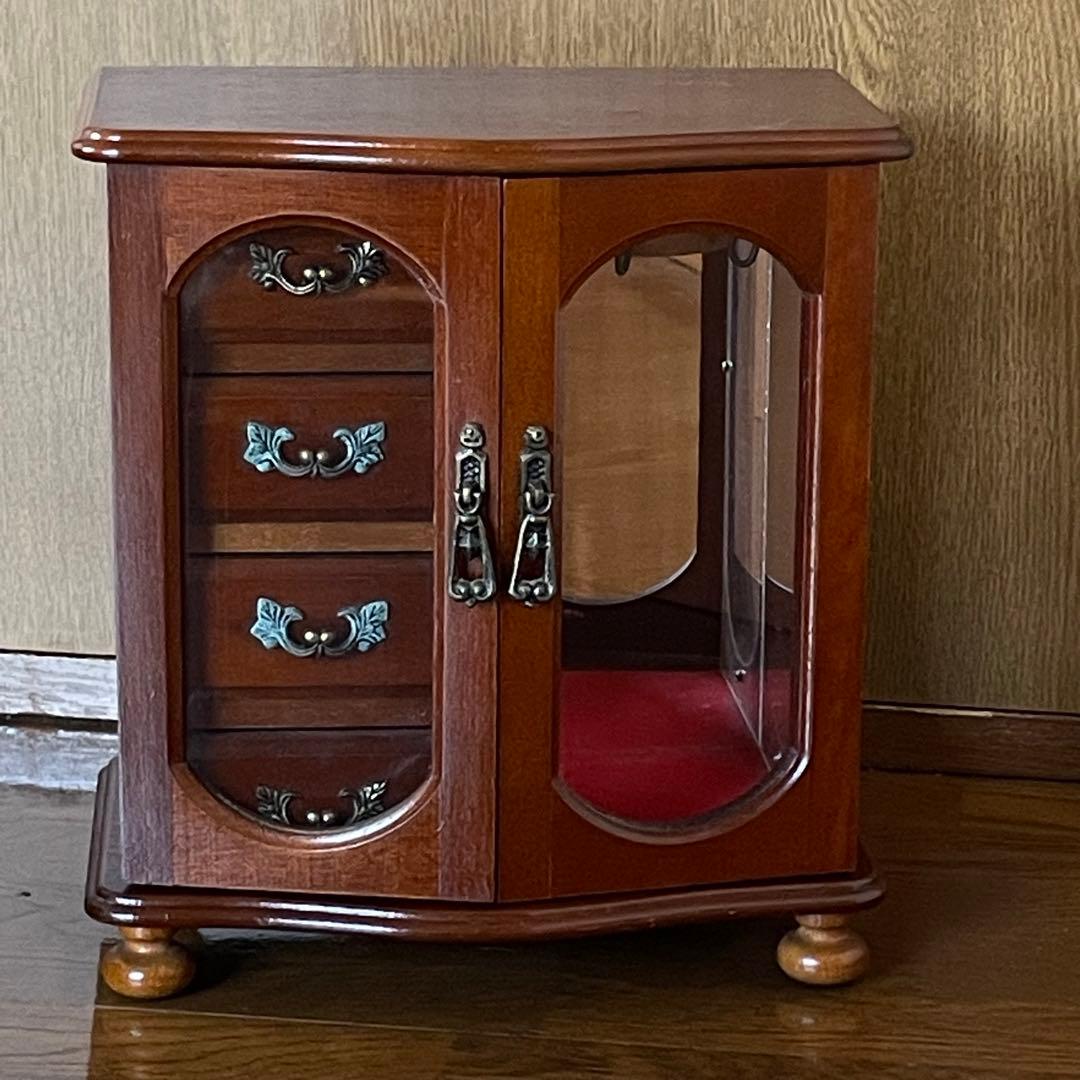 木製 チェスト型ジュエリーボックス オルゴール ジュエリーケース