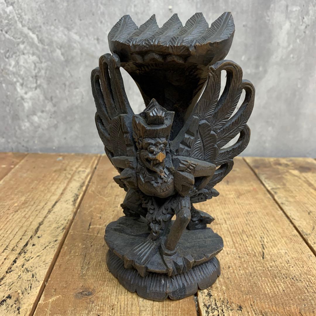 E-4 【希少】バリ島 木彫り ガルーダ像 伝統工芸 ウッドカービング