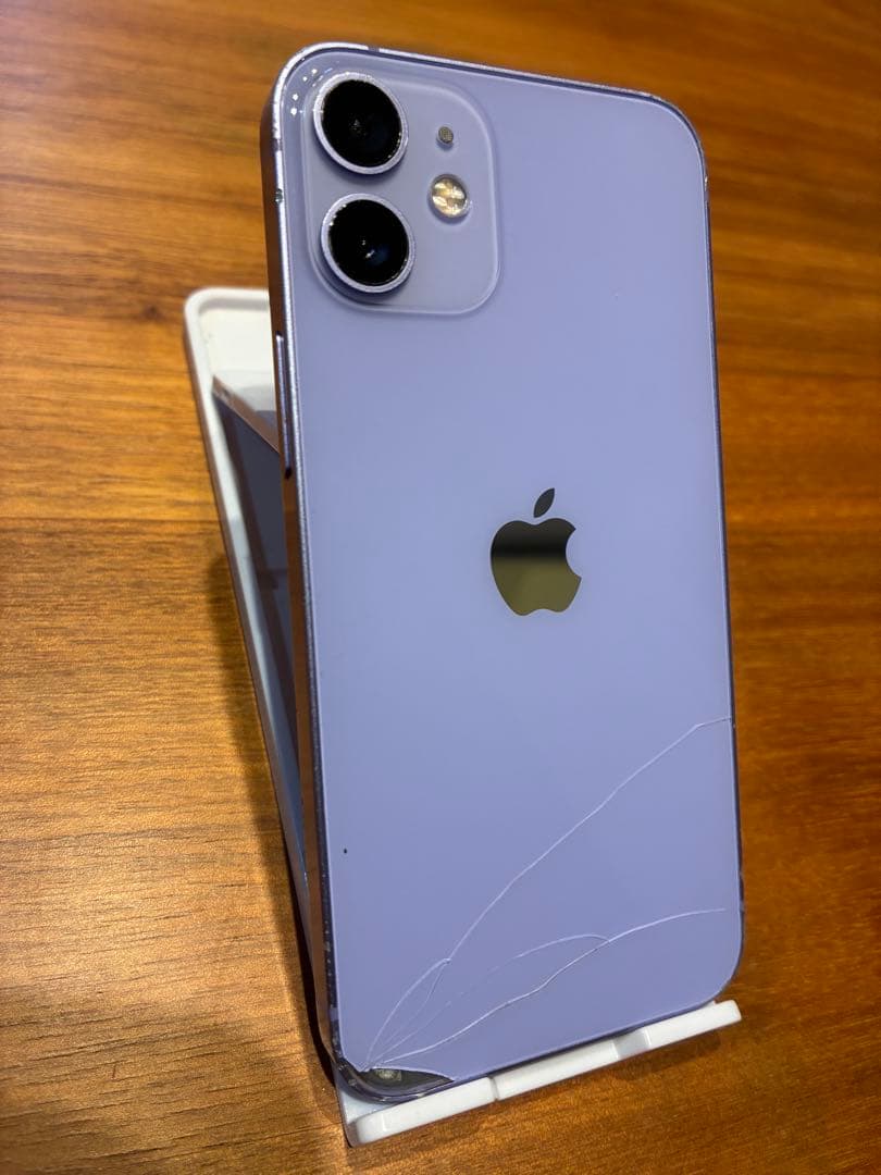 iPhone 12 mini 256GB パープル 背面割れ SIMフリー - メルカリ