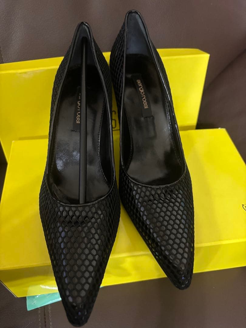 【新品未使用】セルジオロッシ　ブラックハイヒール 楽天市場】Sergio Rossi セルジオロッシ パンプス SR1 075 A78950