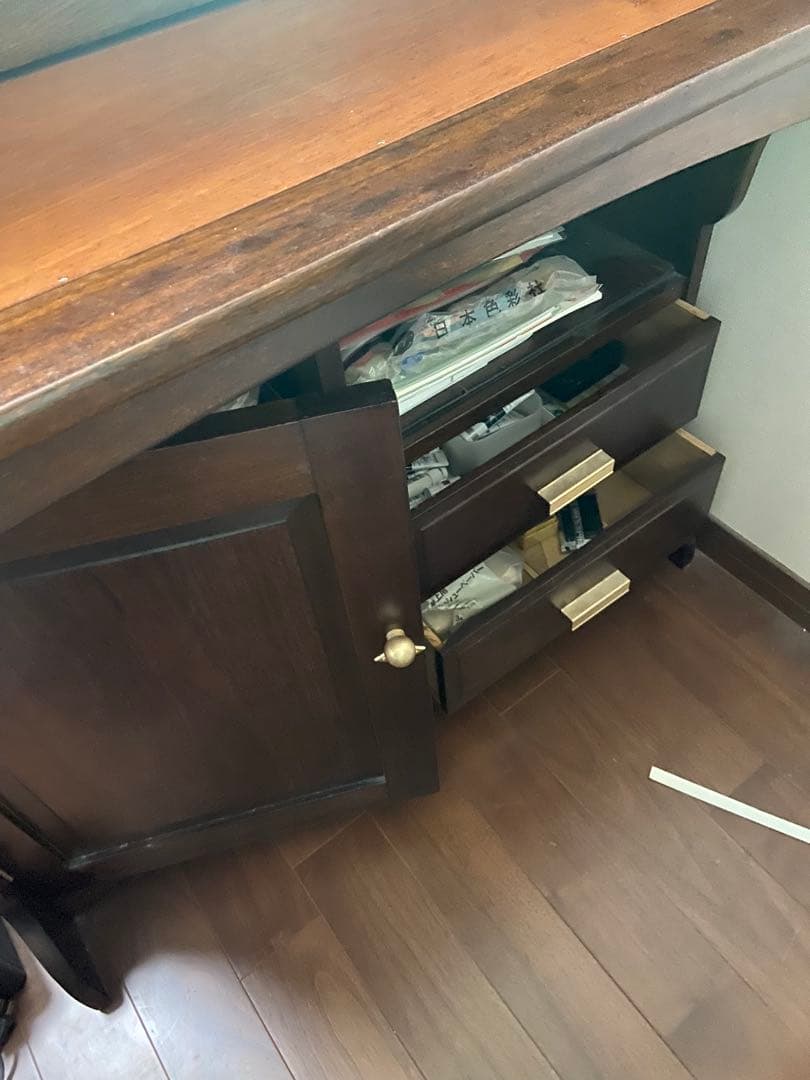 直接引き取り限定 アンティーク 家具 机 アコーディオン ヴィンテージ