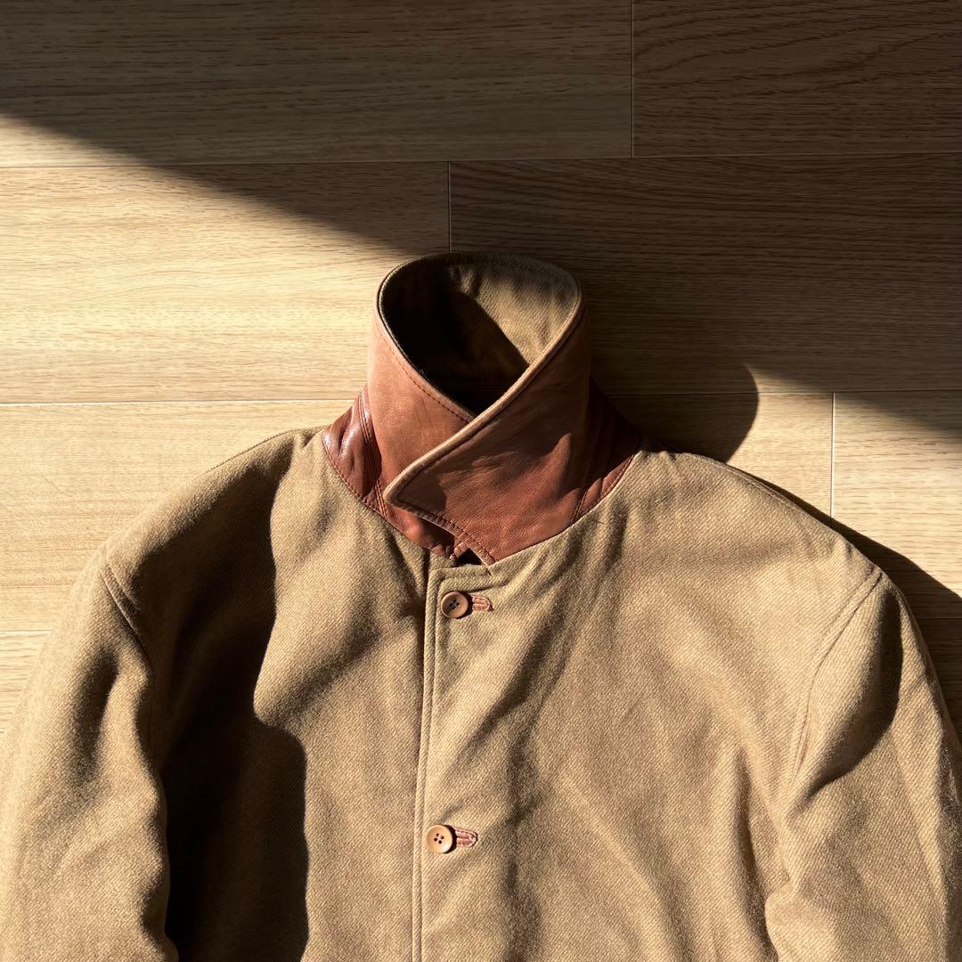 イタリア製 ヴィンテージ リバーシブル レザーコート キャメル