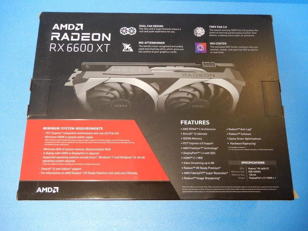 MSI Radeon RX6600XT 8GB グラフィックボード