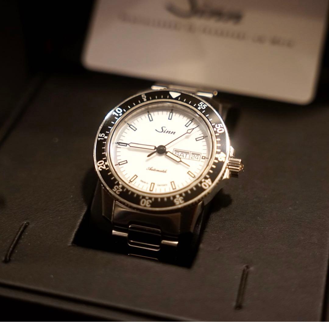 w.small Sinn 104 時計 ホワイト 白 ジン ジン 104シリーズ 104.ST.SA.IW ホワイト メンズ 時計 【中古