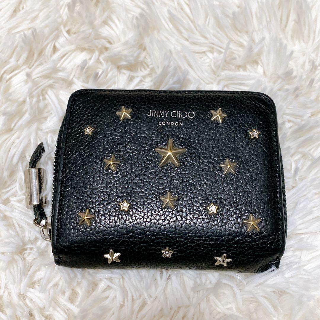 JIMMY CHOO ブラック 二つ折り財布 星型スタッズ - メルカリ
