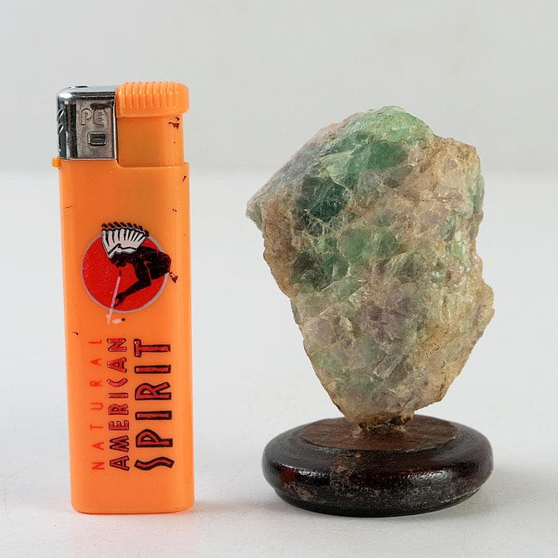 天然石鑑賞石パワーストーン翡翠石原石唐木台付Z8611