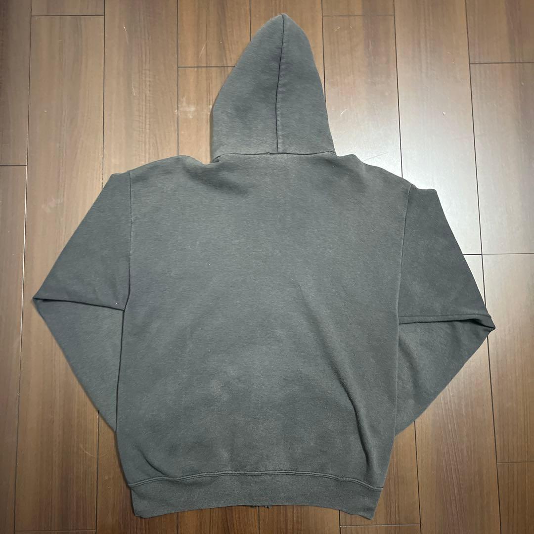 90s usa製 ジップアップパーカー 黒フェード 無地 - メルカリ