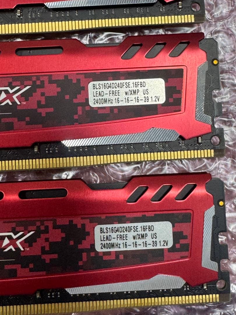 Micron DDR4-2400MHz 16GBメモリ 4枚セット 64GB