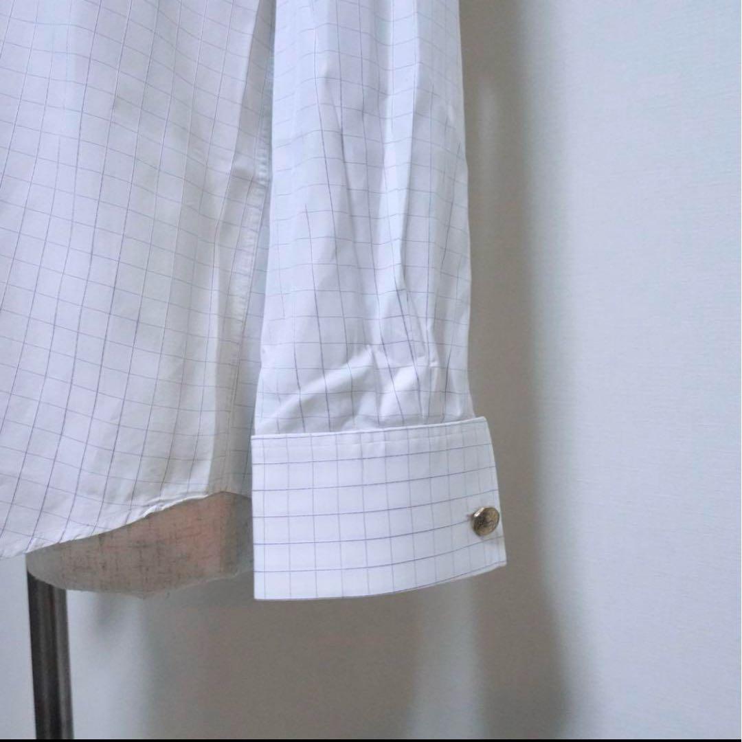 ラルフローレン パープルレーベル ワイドカラー ダブルカフス シャツ