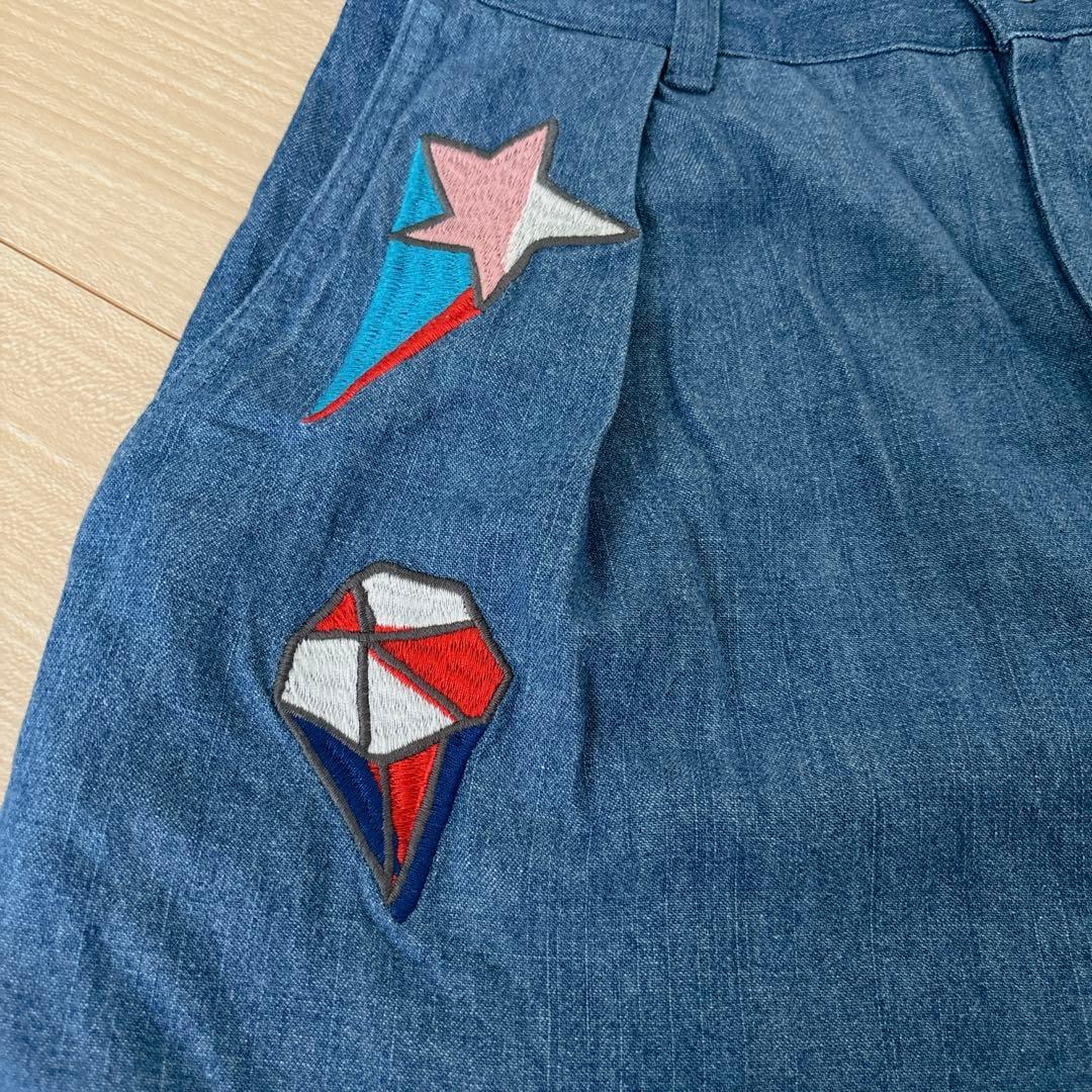 ニコアンド ツモリチサトコラボ 刺繍 デニムパンツ M - メルカリ