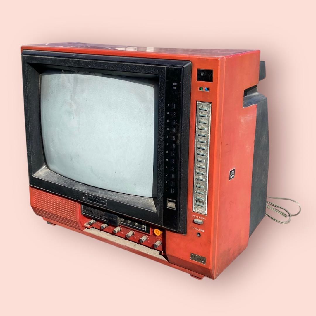 【動作確認済】リッカー カラーテレビ 専用スタンド付 昭和レトロ ma166