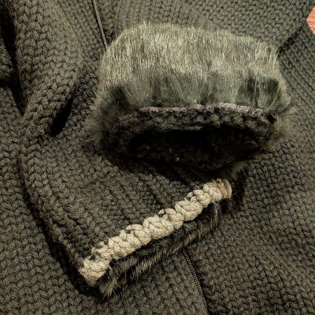 ほぼ未使用 3/L ブラックレーベル ニット セーター ブルゾン ラビット