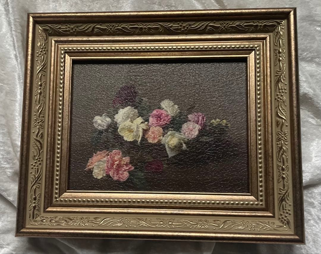 ラトゥール ばらの籠 絵画 名画 複製画 額縁 油絵 薔薇 アンティーク ラトゥール ばらの籠 絵画 名画 複製画 額縁 油絵 薔薇 アンティーク