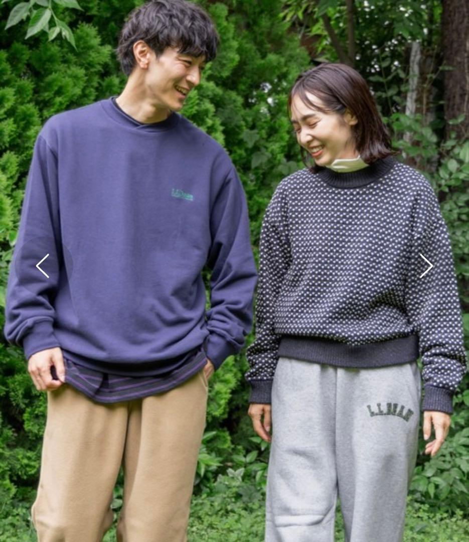 ♦︎ L.L.Bean エルエルビーン バーズアイ ニット ネイビー M