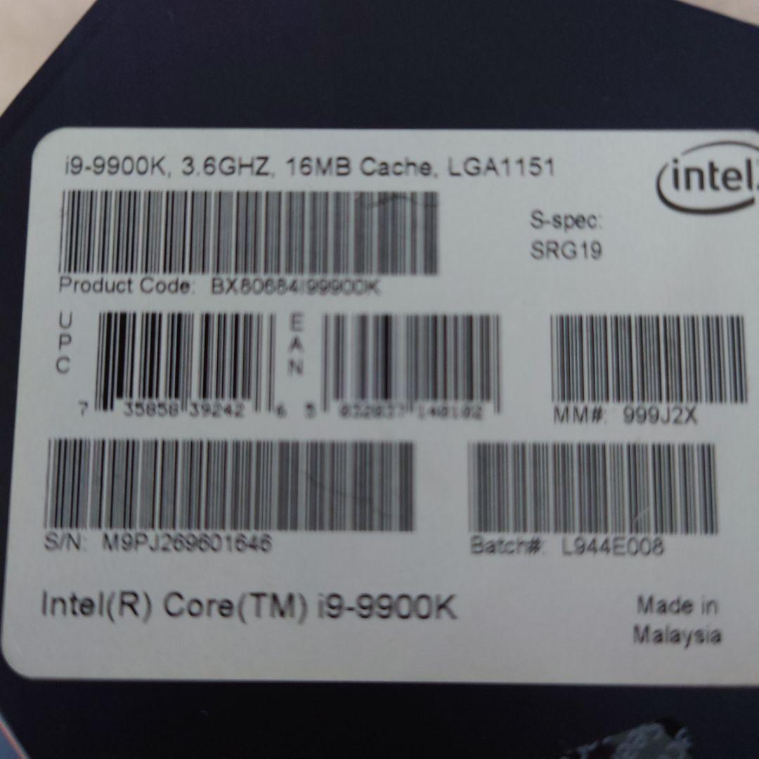 Intel Core i9-9900K 第9世代 CPU