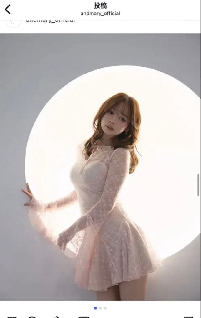 andmary Cereza lace mini dress pink - メルカリ