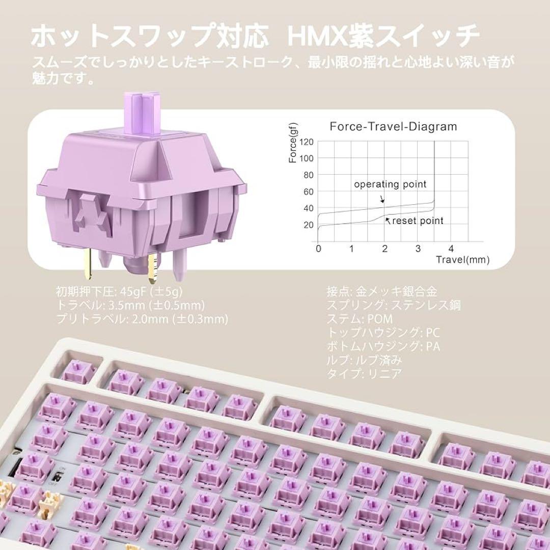 【美品】RAINY75 Color系モデル ホワイト ゲーミングキーボード本体