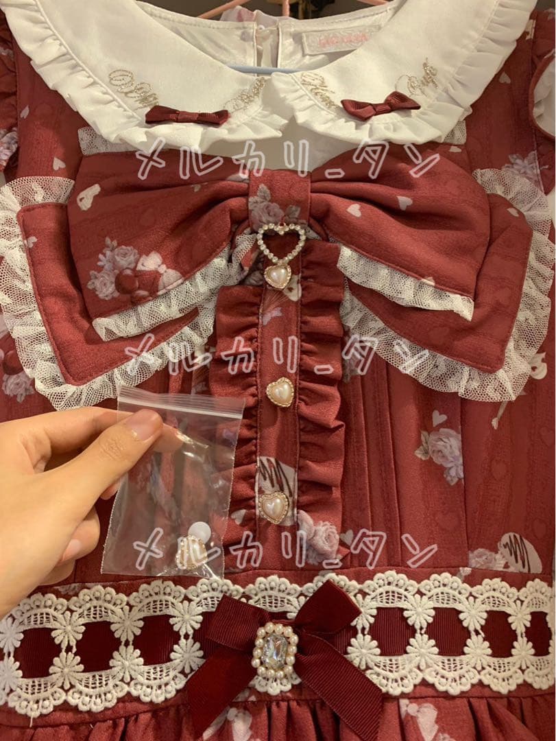 リズリサ LIZLISA Whip Bear Home Cafe柄ワンピース赤 - メルカリ