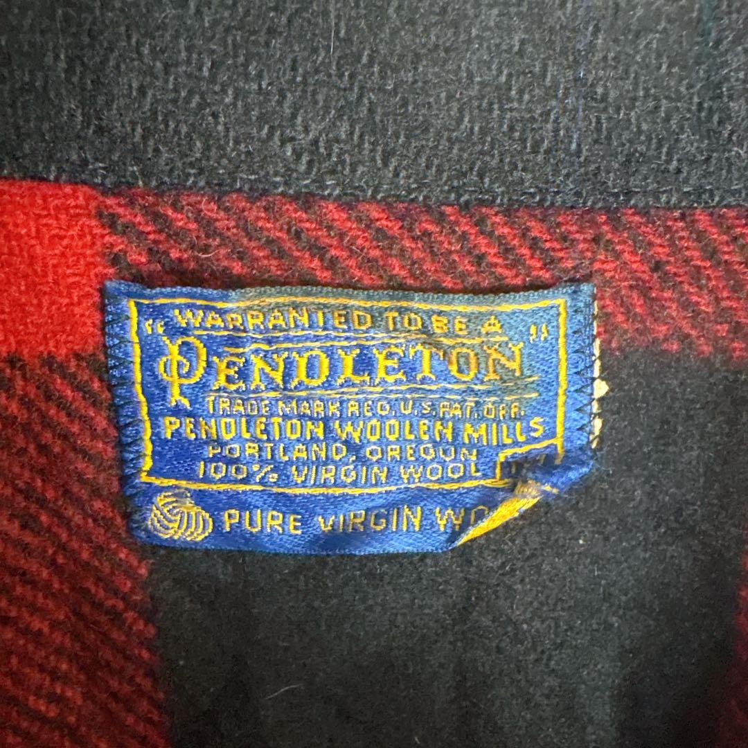 ペンドルトン 60s ブロックチェック 肉厚ネルシャツ ウール