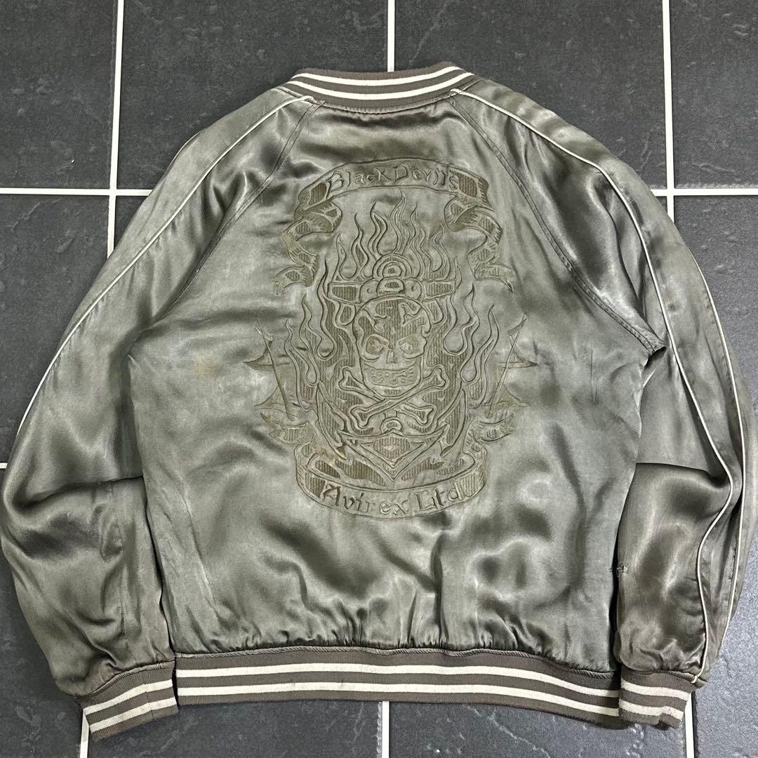 80s AVIREX【スカジャン スカル リバーシブル 希少 襤褸】 - メルカリ