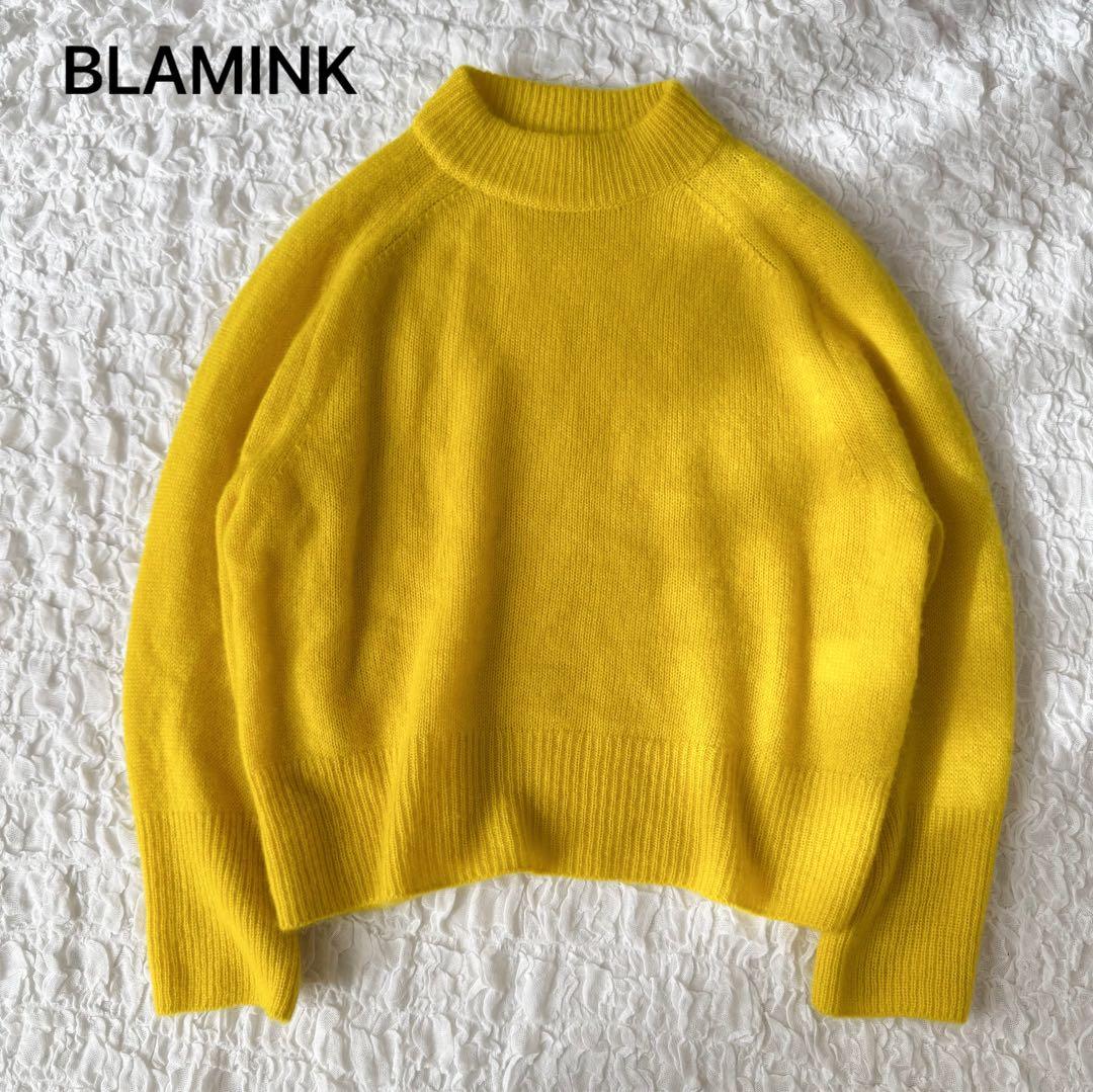 BLAMINK ブラミンク シルク カシミヤ クルーネック ニット イエロー