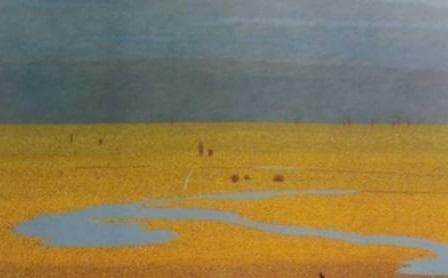 三浦俊輔、【新雪の来る前に】、希少な大判額装用画集より、美品、日本人画家