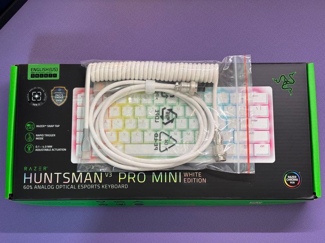 【美品】Razer Huntsman V3 Pro Mini ホワイト US配列