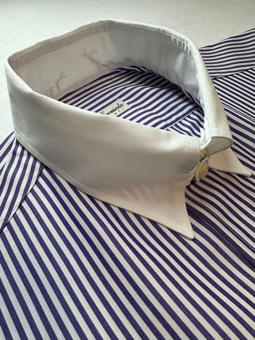 美品クリーニング済】ERRICO FORMICOLAパープルクレリックタブ39