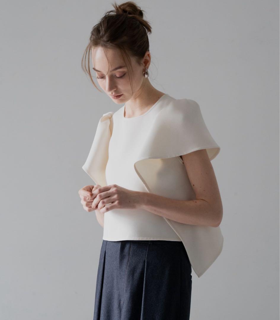 meison de dolce lily tops フレアスリーブトップス 白