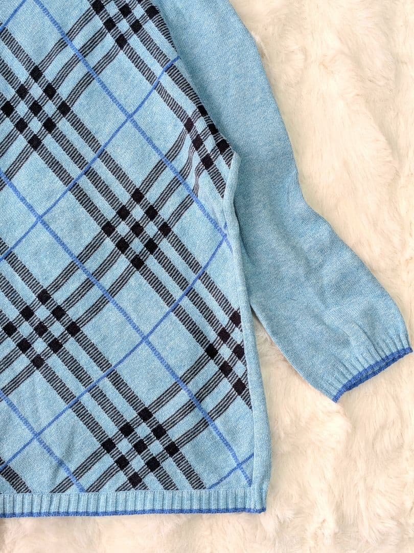 バーバリー ブルーレーベル タートルニット ノバチェック Y2K - メルカリ