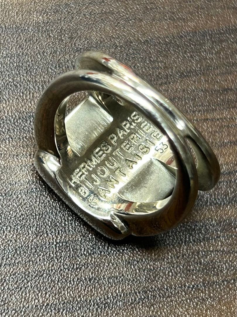 藤浦様専用 エルメス 90年代 コロゾ ホース リング シルバー 53号