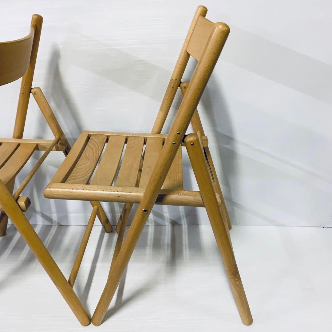 無印良品 折り畳み 椅子 チェア ブナ材 2脚 - メルカリ