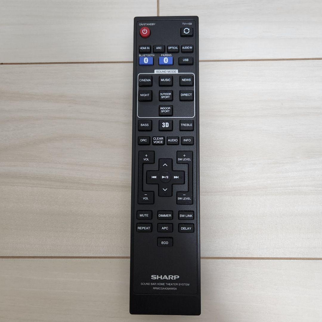 保証付 SHARP AQUOSオーディオ 8A-C22CX1 サウンドバー 黒