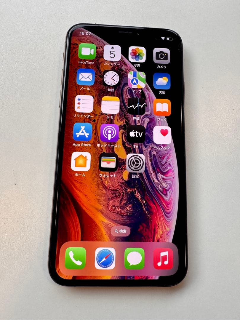 【美品】Apple iPhone XS ゴールド64GB 新品バッテリー100%