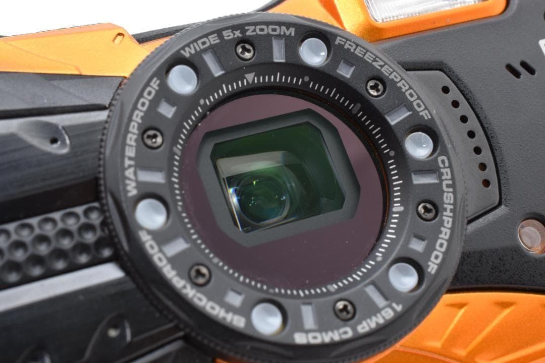 ショット数少 RICOH WG-50 防水 オレンジ デジタルカメラ
