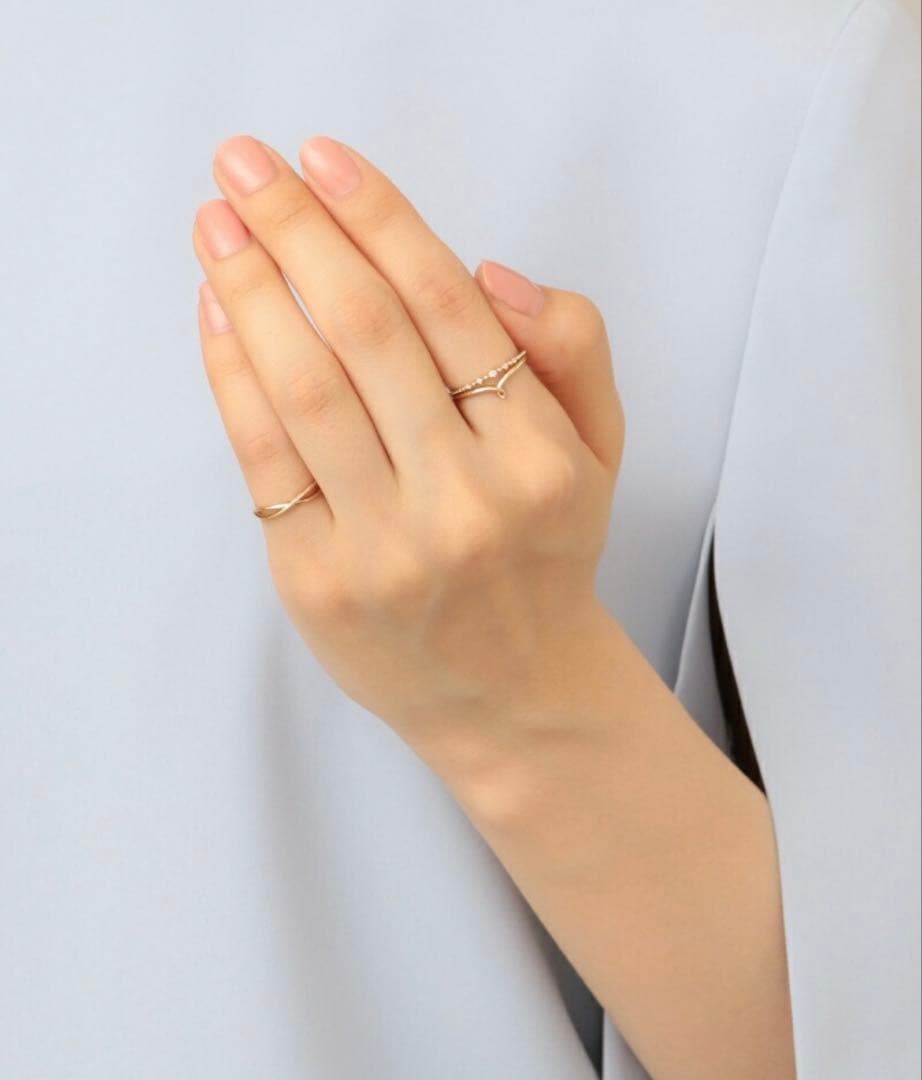 NOJESS K10 V字型リング イエローゴールド - メルカリ