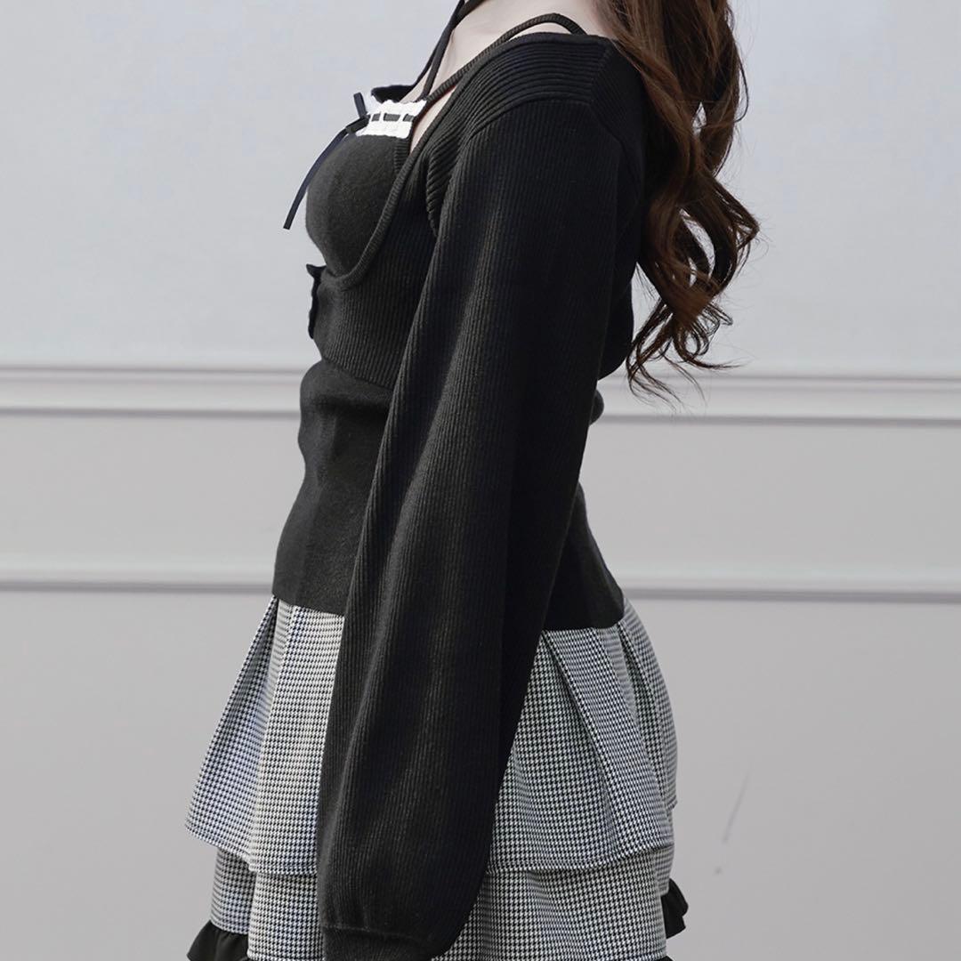 完売品】ハシゴレースアンサンブルニット - メルカリ