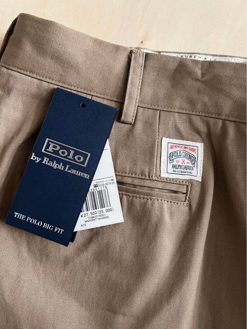 未使用 ラルフローレン×BEAMS 別注 ワンポイント刺繍 チノパン 33×30