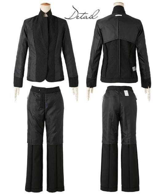 新品☆17号LL♪紺ストライプ♪2パンツスーツ♪ビジネスパンツスーツ