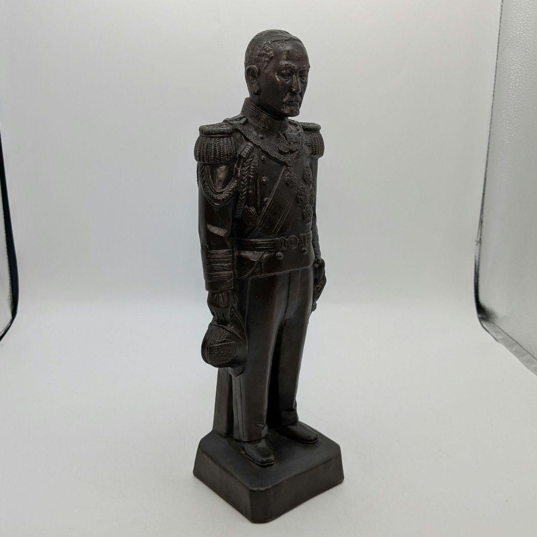 興楽園 木村長十郎友敬（木村貫一） 備前焼 東郷元帥像 共箱栞 東郷平八郎 置物