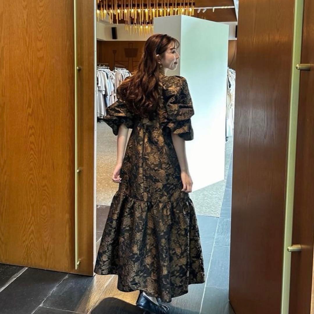 acka. jacquard volume dress size2 - メルカリ
