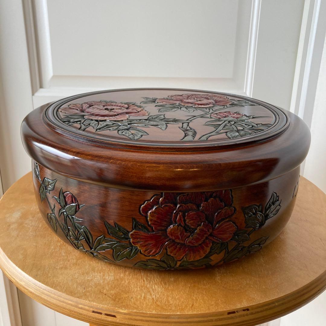 烏城彫　茶櫃、印鑑入れ⭐︎ 茶櫃 ｜ 岡山特産 烏城彫（うじょうぼり）～日本の手づくり漆器～