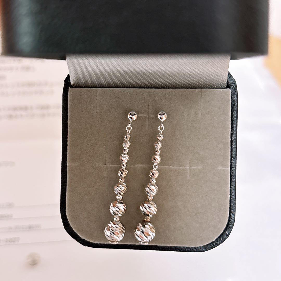 即決価格　ジュエリーツツミ　K18WGピアス　2.31g