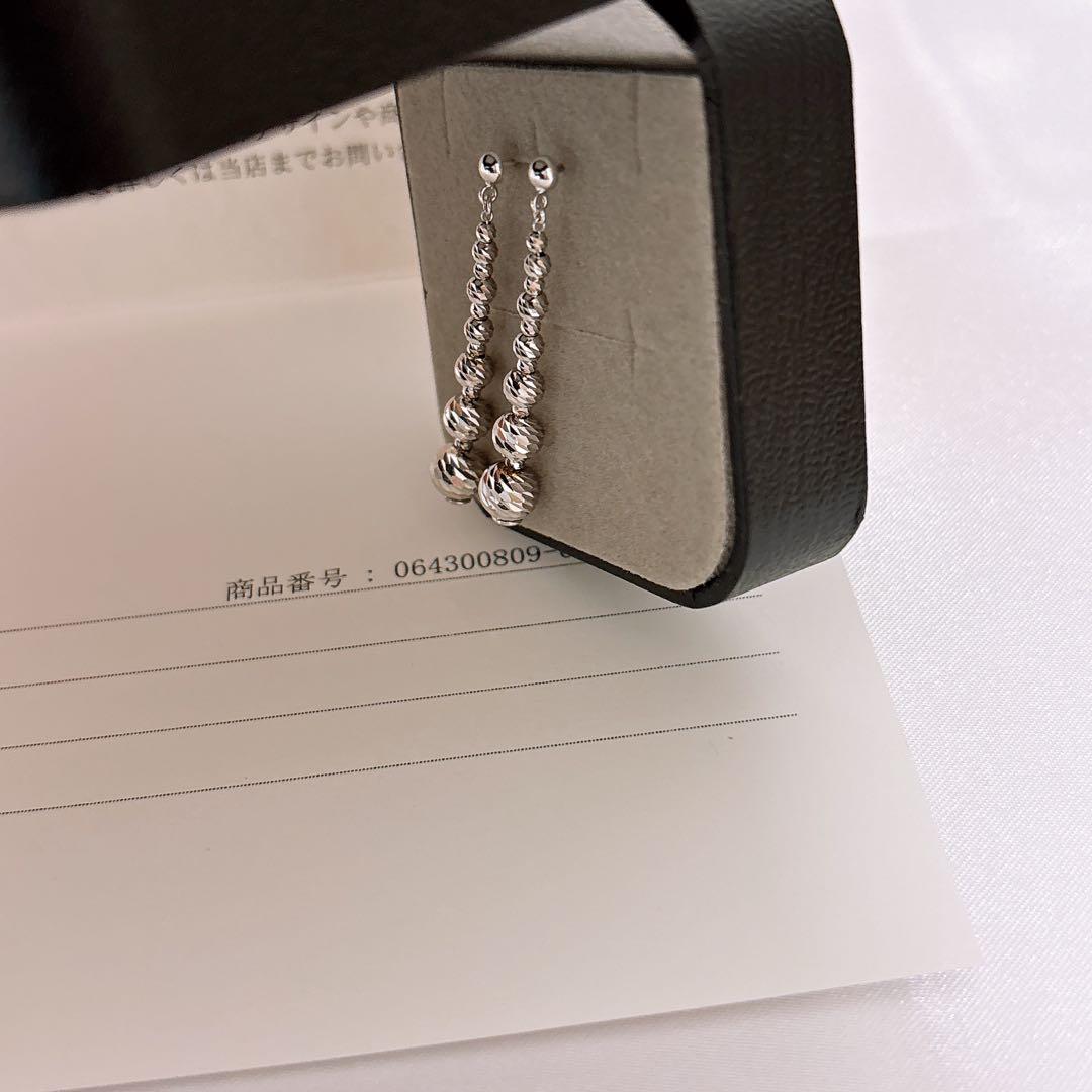 即決価格　ジュエリーツツミ　K18WGピアス　2.31g